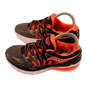 Saucony Triumph ISO Everun Running Shoes Size 6 Orange Black Athletic Sneakers